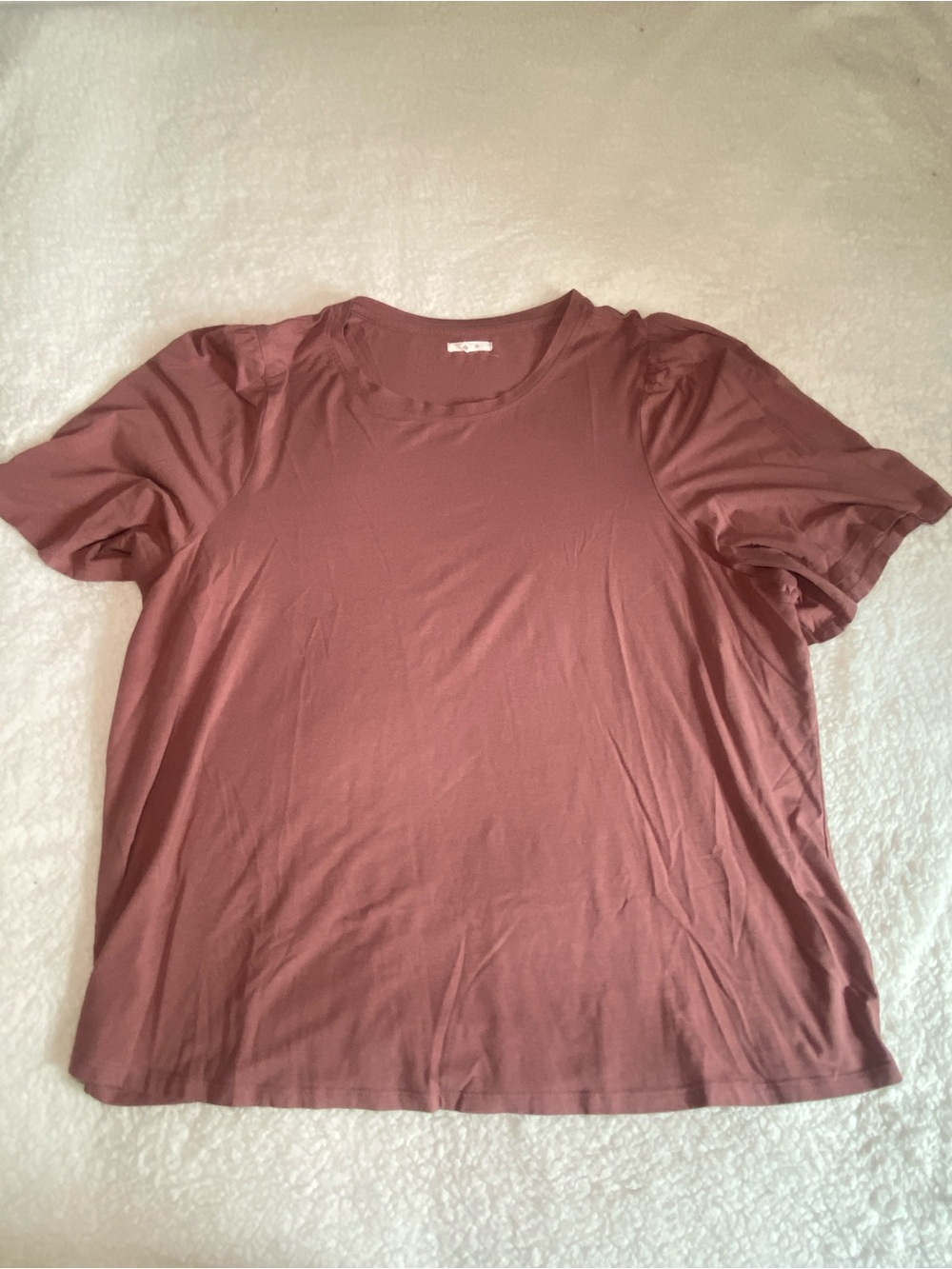 Maurices Short-Sleeve Crewneck Top in Mauve Rose
